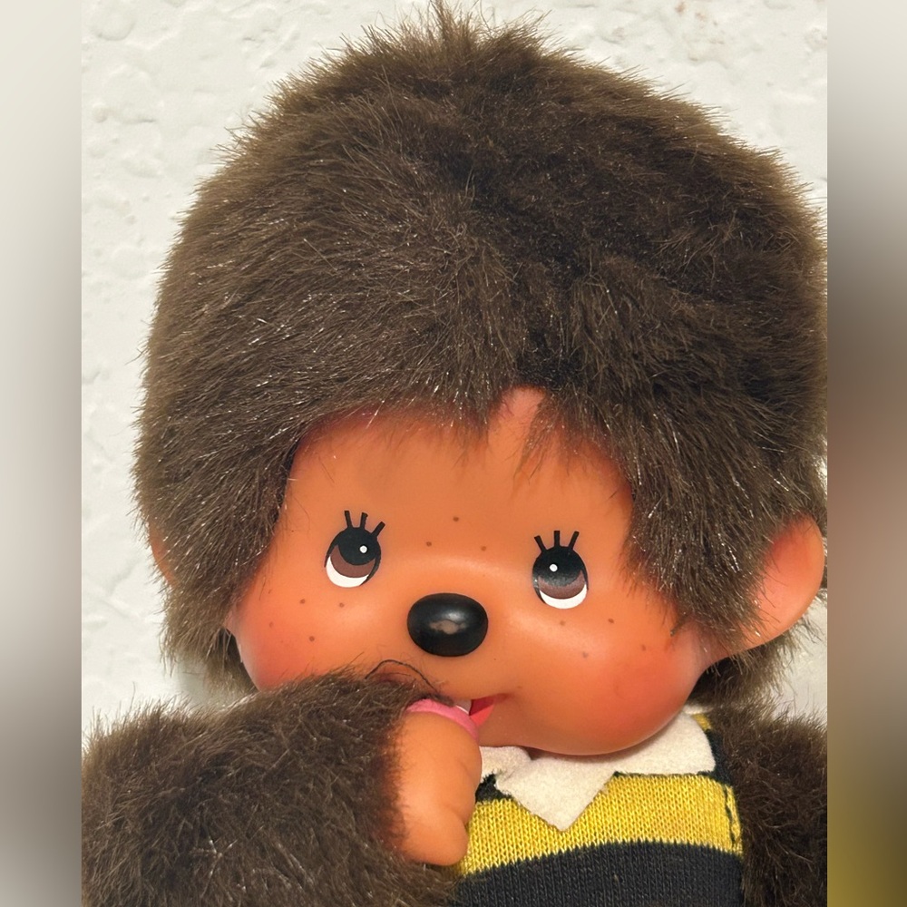 Vintage Monchhichi Sekiguchi honey bee monkey plush!